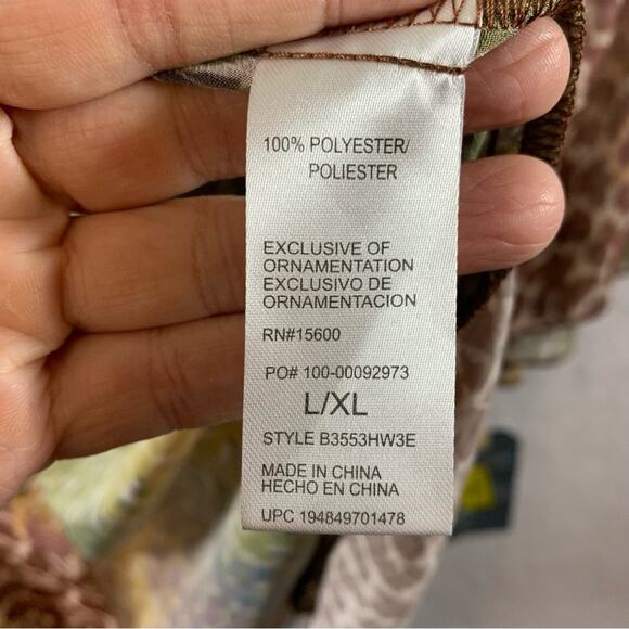 NWT Democracy Sheer Boho Kimono Cardigan L/XL Earthy Open Front Animal Print - Picture 6 of 7